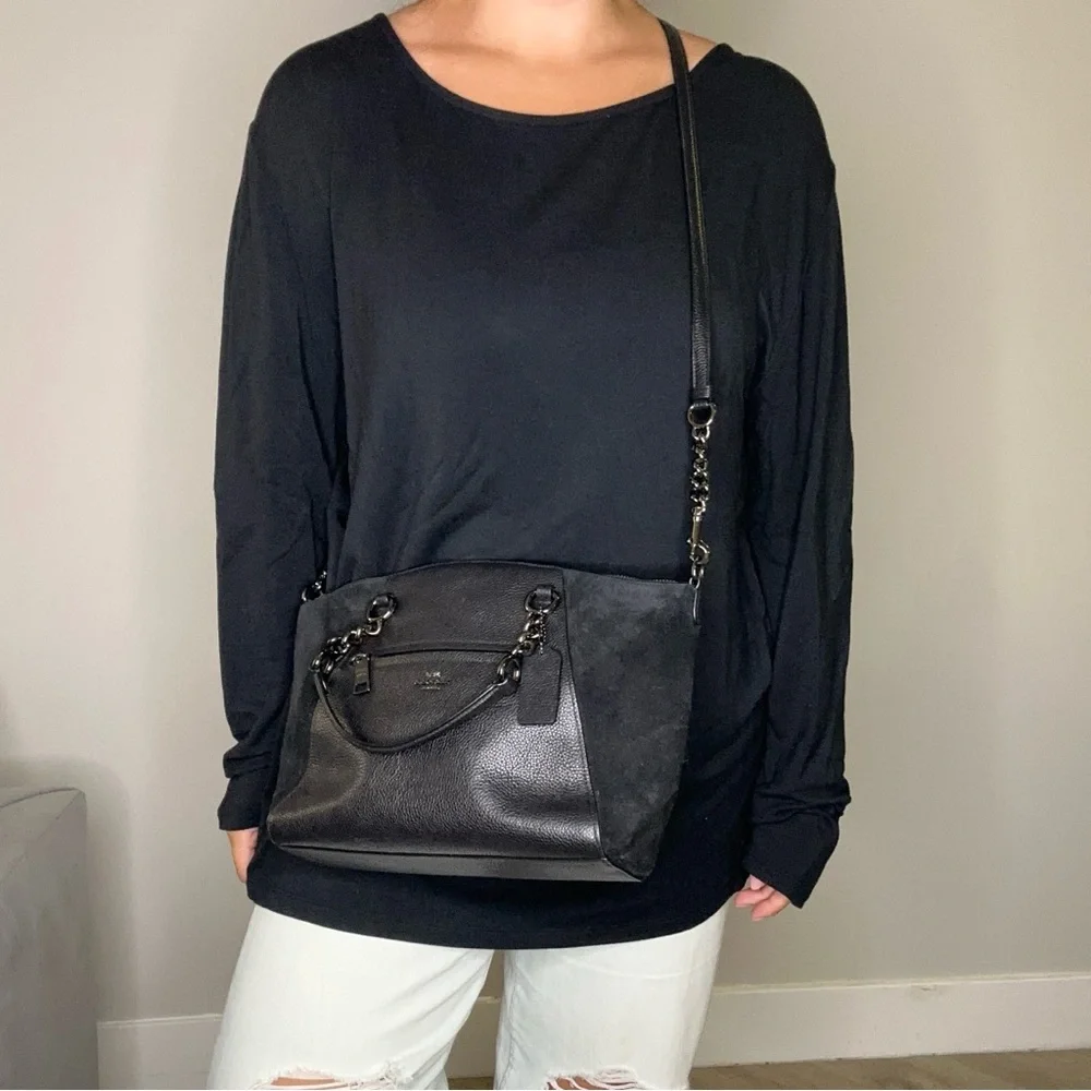 Coach Black Chain Prairie Satchel - Picture 2 of 12